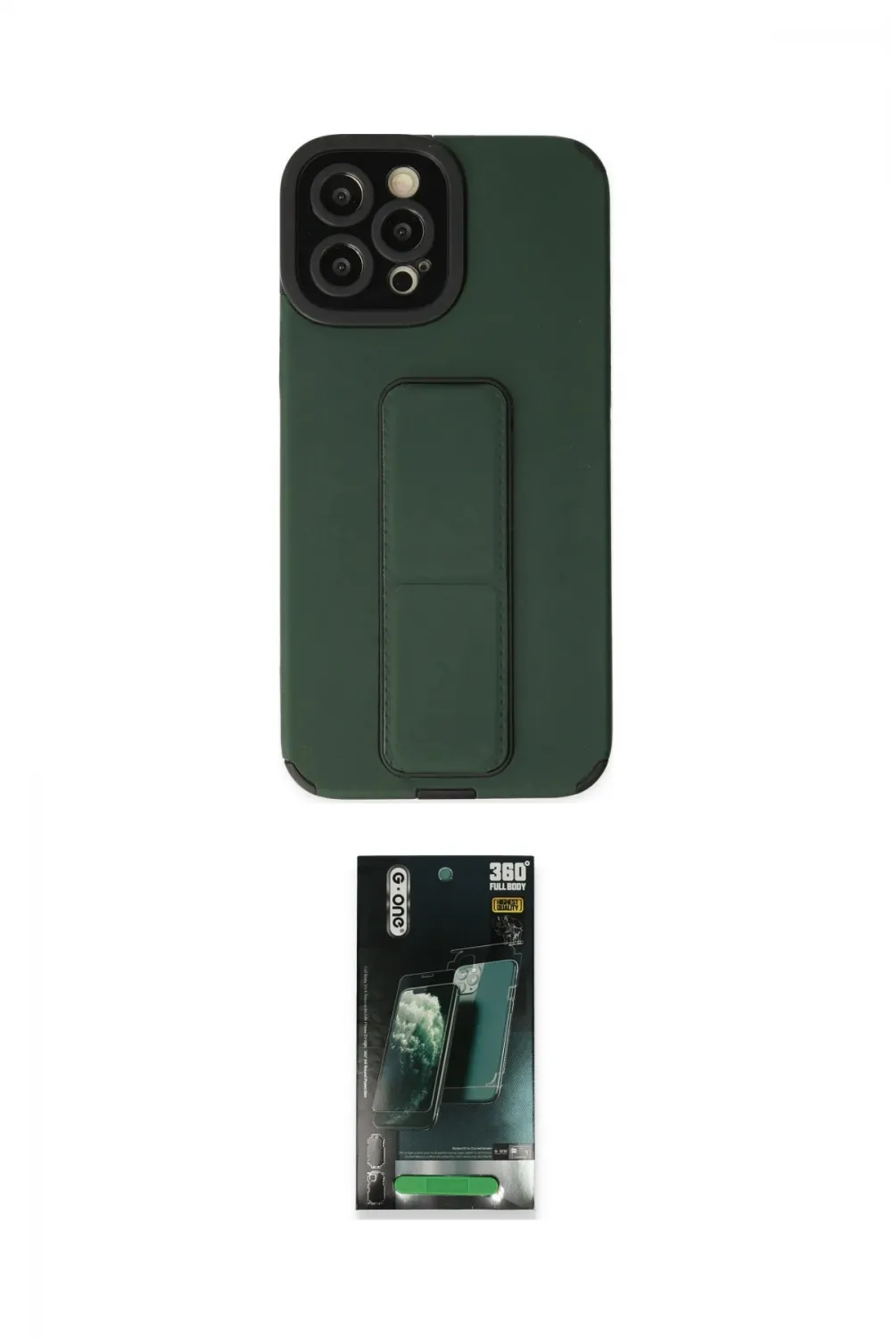 ieg™ iPhone 12 Pro Max Kılıf Çekirdek Yansıma - Siyah 360 Mat Full Body Arka Koruyucu