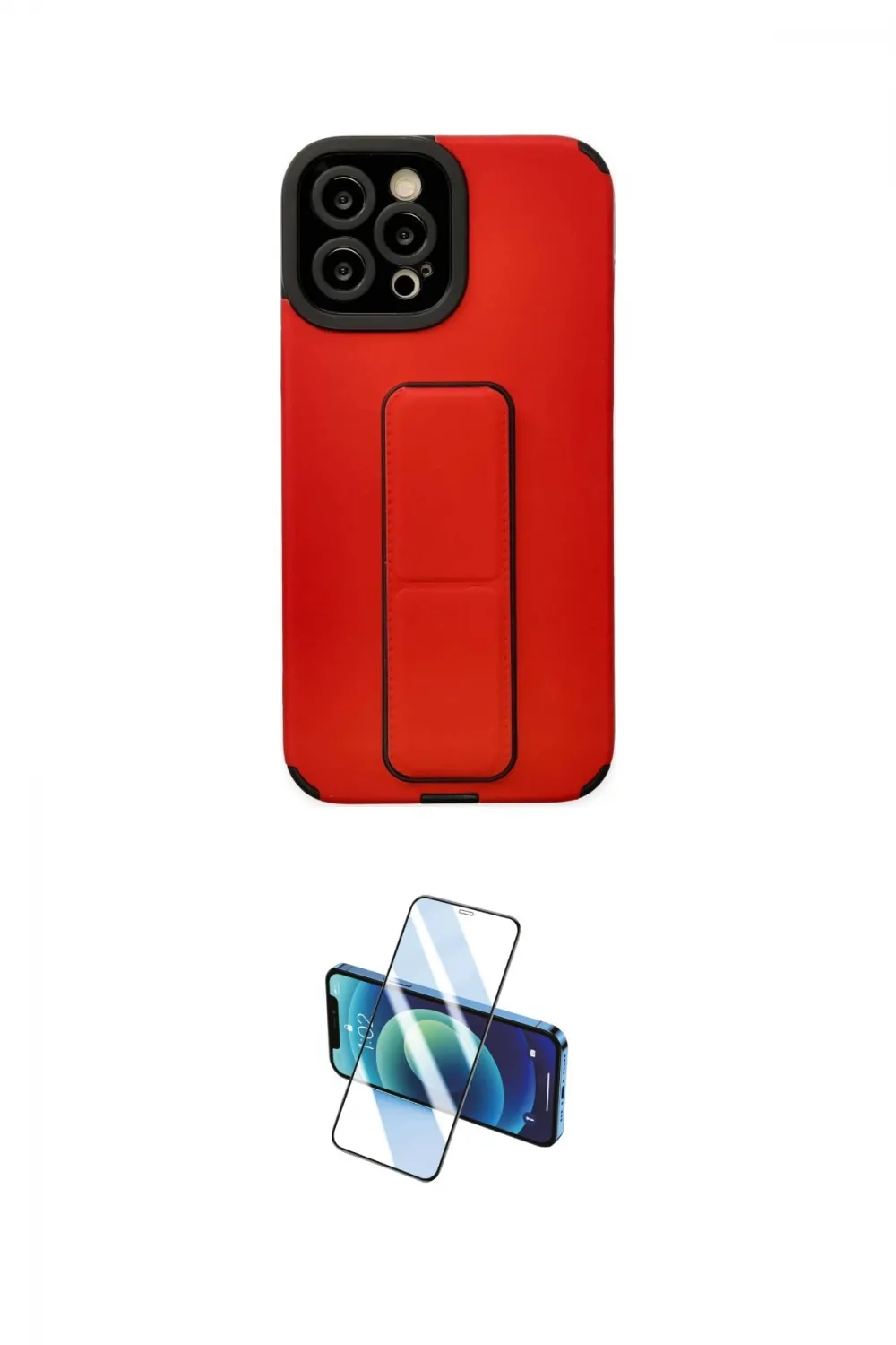 ieg™ iPhone 12 Pro Max Kılıf Çekirdek Yansıma - Siyah 3D Antistatik Cam Ekran Koruyucu