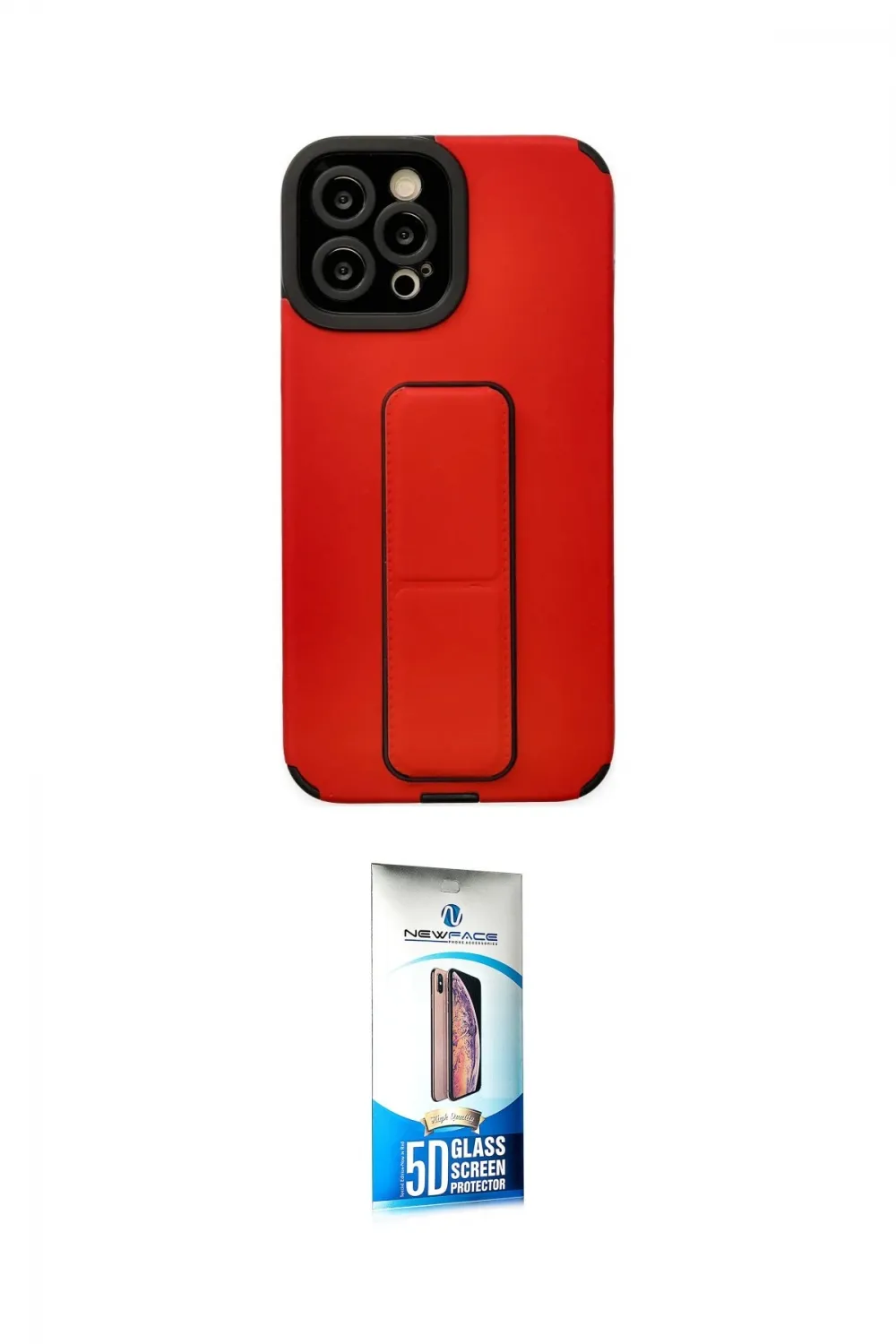 ieg™ iPhone 12 Pro Max Kılıf Çekirdek Yansıma - Siyah 5D Eko Cam Ekran Koruyucu