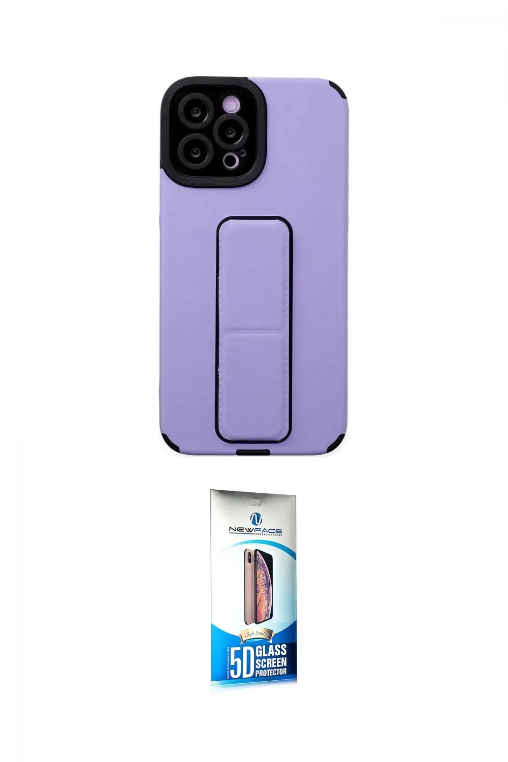 ieg™ iPhone 12 Pro Max Kılıf Çekirdek Yansıma - Siyah 5D Eko Cam Ekran Koruyucu