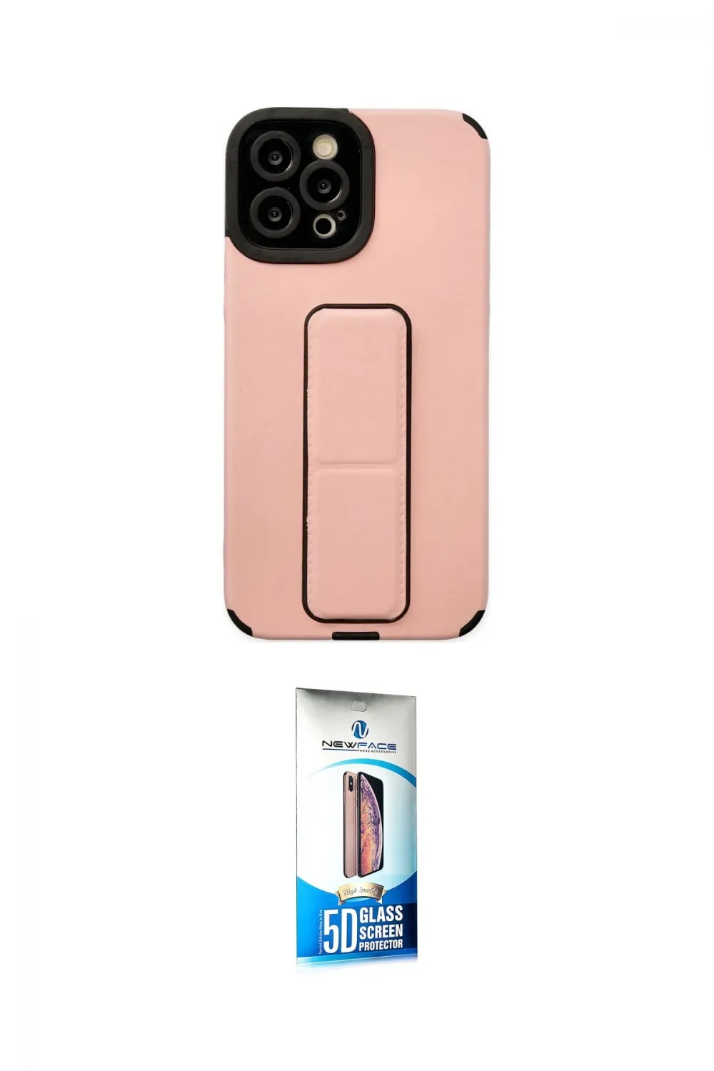 ieg™ iPhone 12 Pro Max Kılıf Çekirdek Yansıma - Siyah 5D Eko Cam Ekran Koruyucu