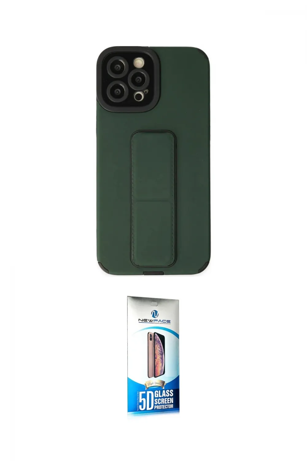 ieg™ iPhone 12 Pro Max Kılıf Çekirdek Yansıma - Siyah 5D Eko Cam Ekran Koruyucu