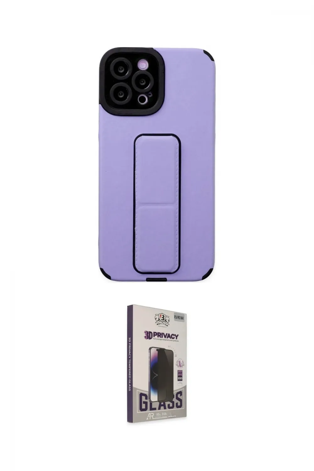 ieg™ iPhone 12 Pro Max Kılıf Çekirdek Yansıma - Siyah Bilvis Hayalet Cam Ekran Koruyucu