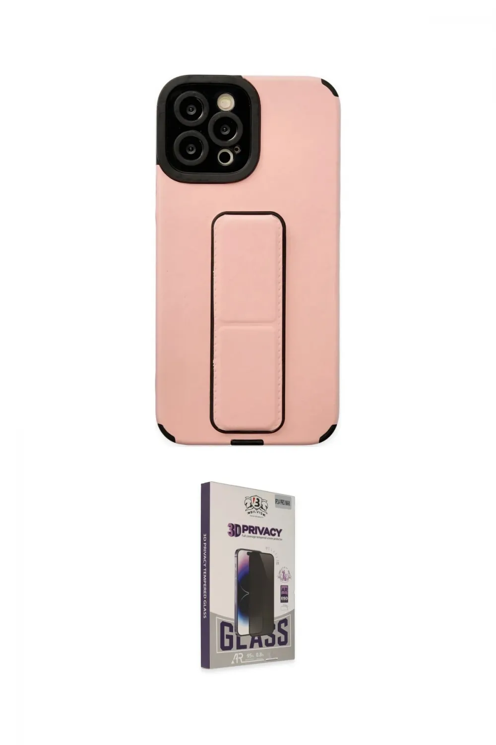 ieg™ iPhone 12 Pro Max Kılıf Çekirdek Yansıma - Siyah Bilvis Hayalet Cam Ekran Koruyucu