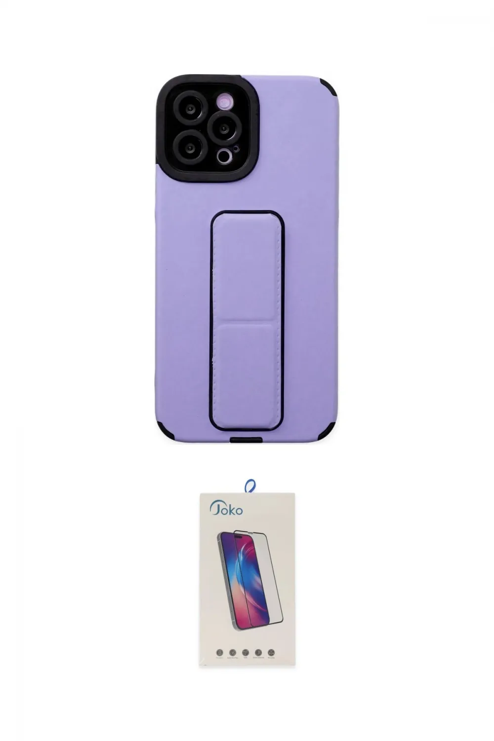 ieg™ iPhone 12 Pro Max Kılıf Çekirdek Yansıma - Siyah Joko 5D Cam