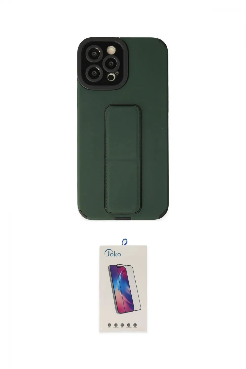 ieg™ iPhone 12 Pro Max Kılıf Çekirdek Yansıma - Siyah Joko 5D Cam