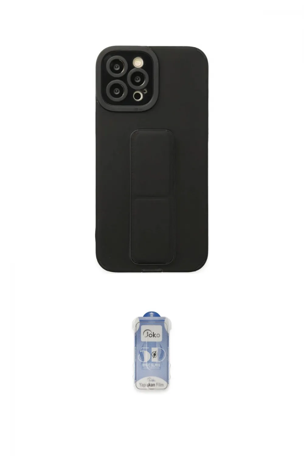ieg™ iPhone 12 Pro Max Kılıf Çekirdek Yansıma - Siyah Joko Magic 5D Cam