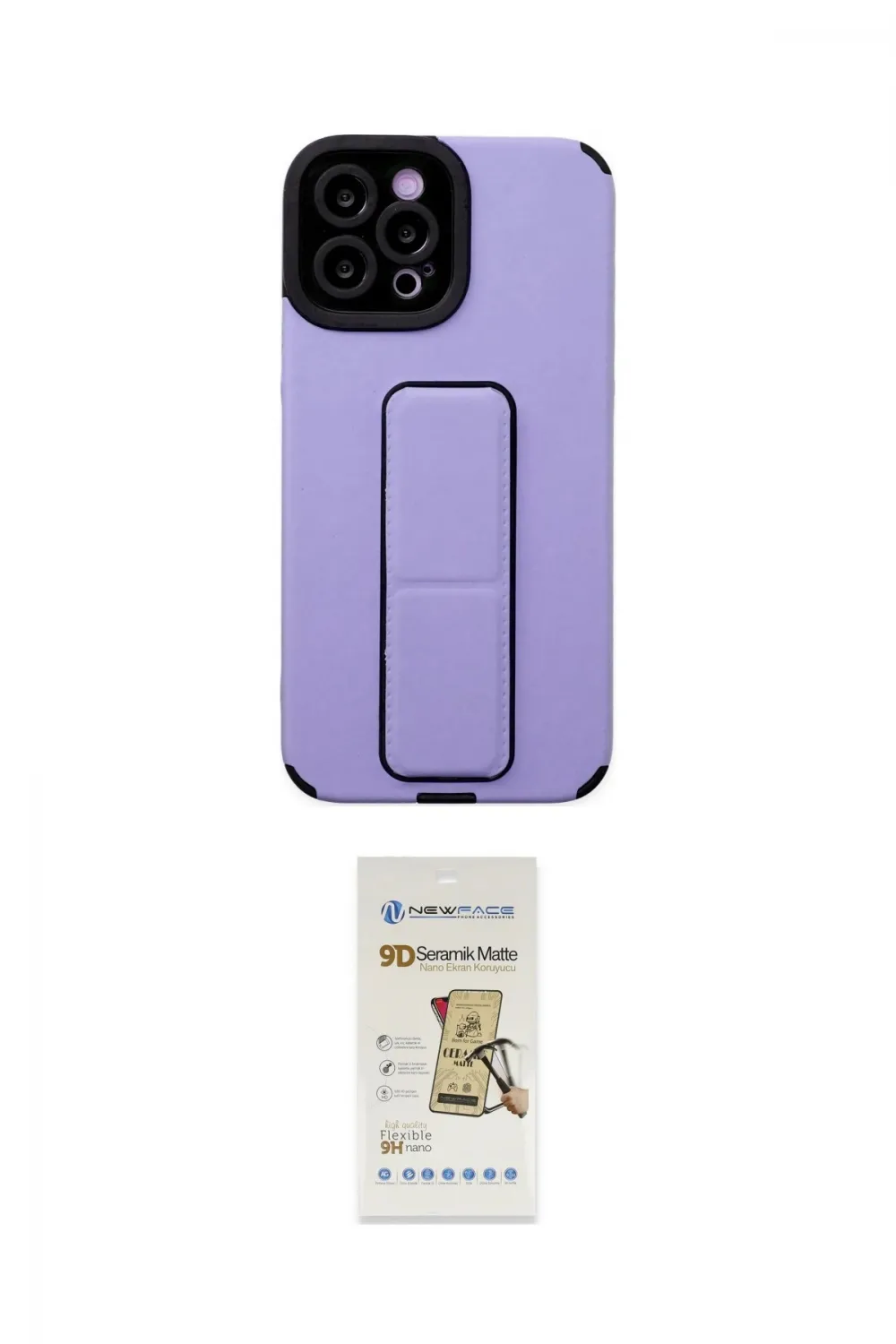 ieg™ iPhone 12 Pro Max Kılıf Çekirdek Yansıma - Siyah Mat Seramik Nano Ekran Koruyucu