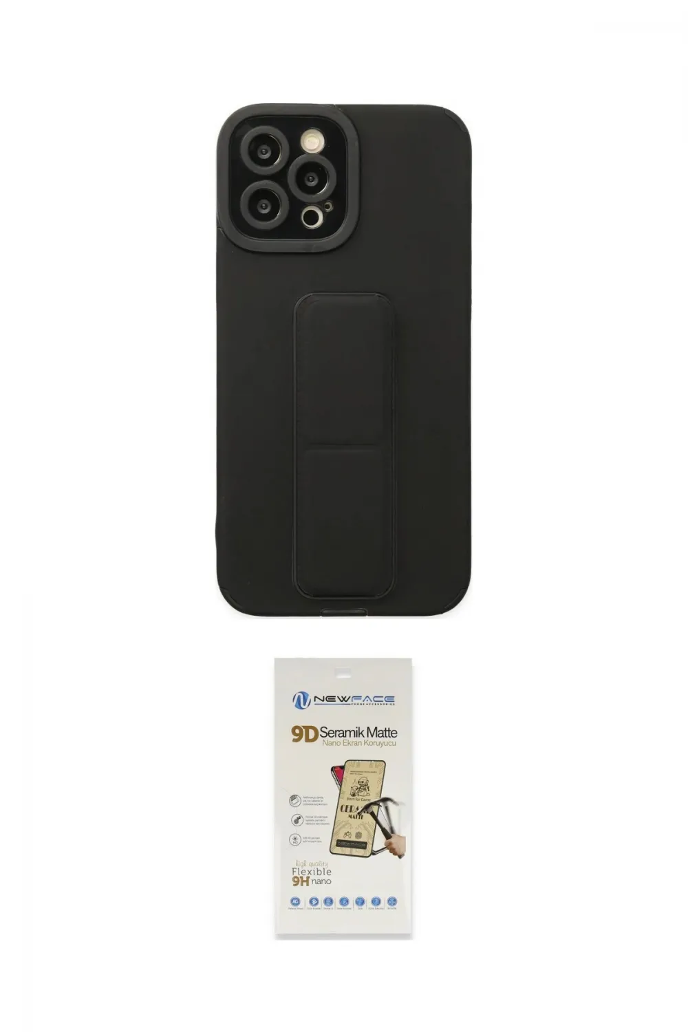 ieg™ iPhone 12 Pro Max Kılıf Çekirdek Yansıma - Siyah Mat Seramik Nano Ekran Koruyucu