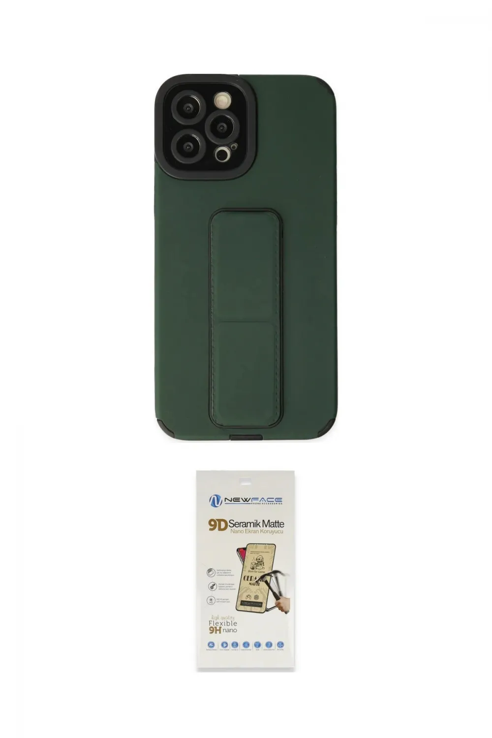ieg™ iPhone 12 Pro Max Kılıf Çekirdek Yansıma - Siyah Mat Seramik Nano Ekran Koruyucu
