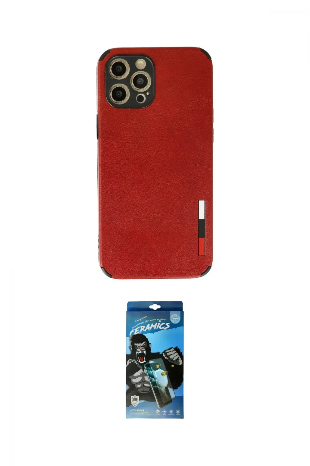 ieg™ iPhone 12 Pro Max Kılıf Doruk Asil Koleksiyonu - Siyah 34D Izgaralı Cam