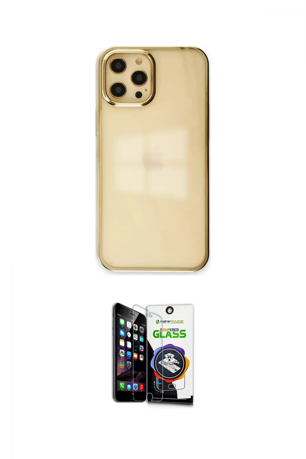 ieg™ iPhone 12 Pro Max Kılıf Doruk Doku Prime - Şeffaf Temperli Cam Ekran Koruyucu