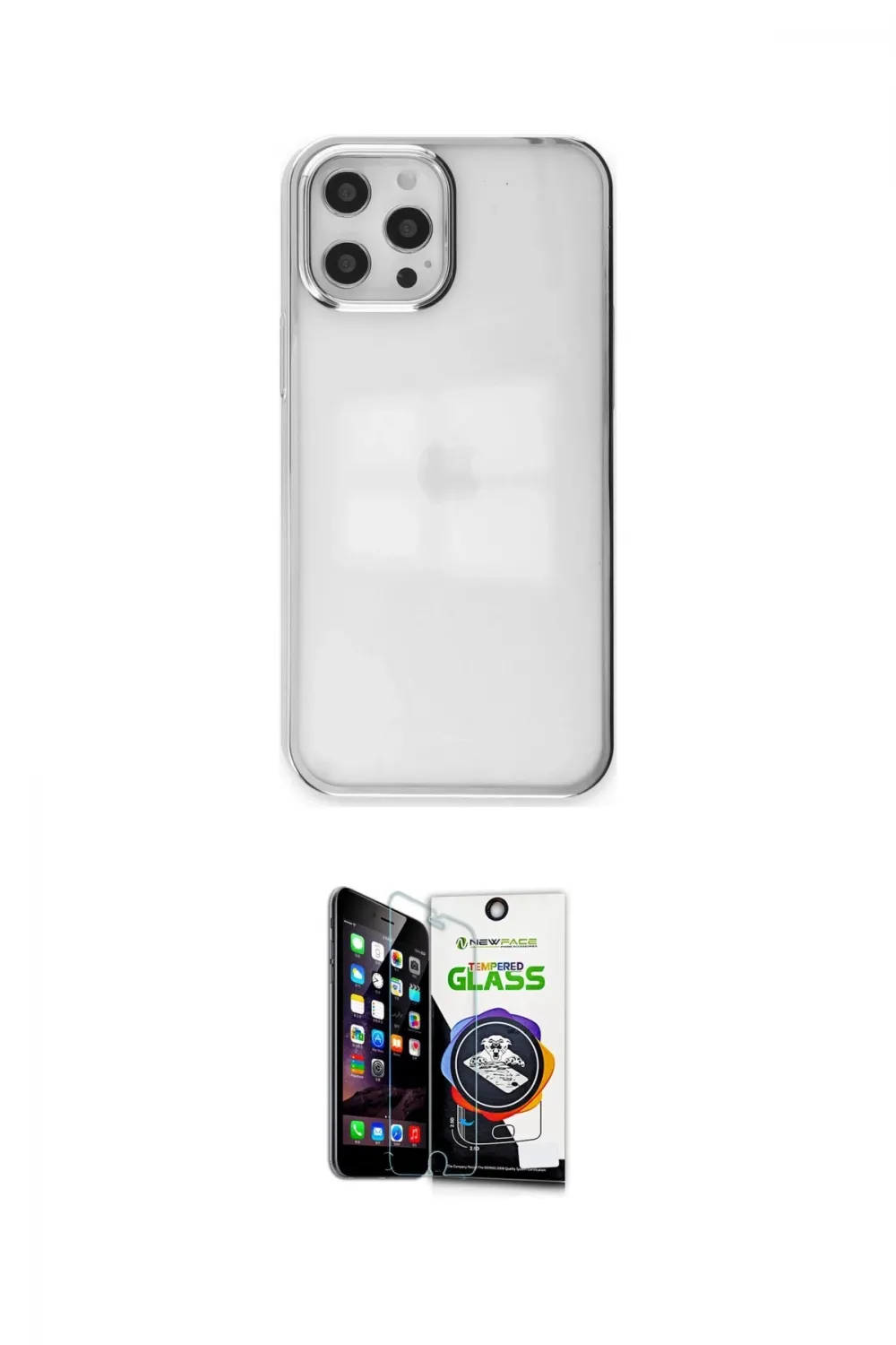 ieg™ iPhone 12 Pro Max Kılıf Doruk Doku Prime - Şeffaf Temperli Cam Ekran Koruyucu