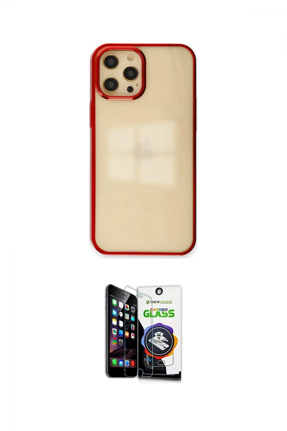 ieg™ iPhone 12 Pro Max Kılıf Doruk Doku Prime - Şeffaf Temperli Cam Ekran Koruyucu