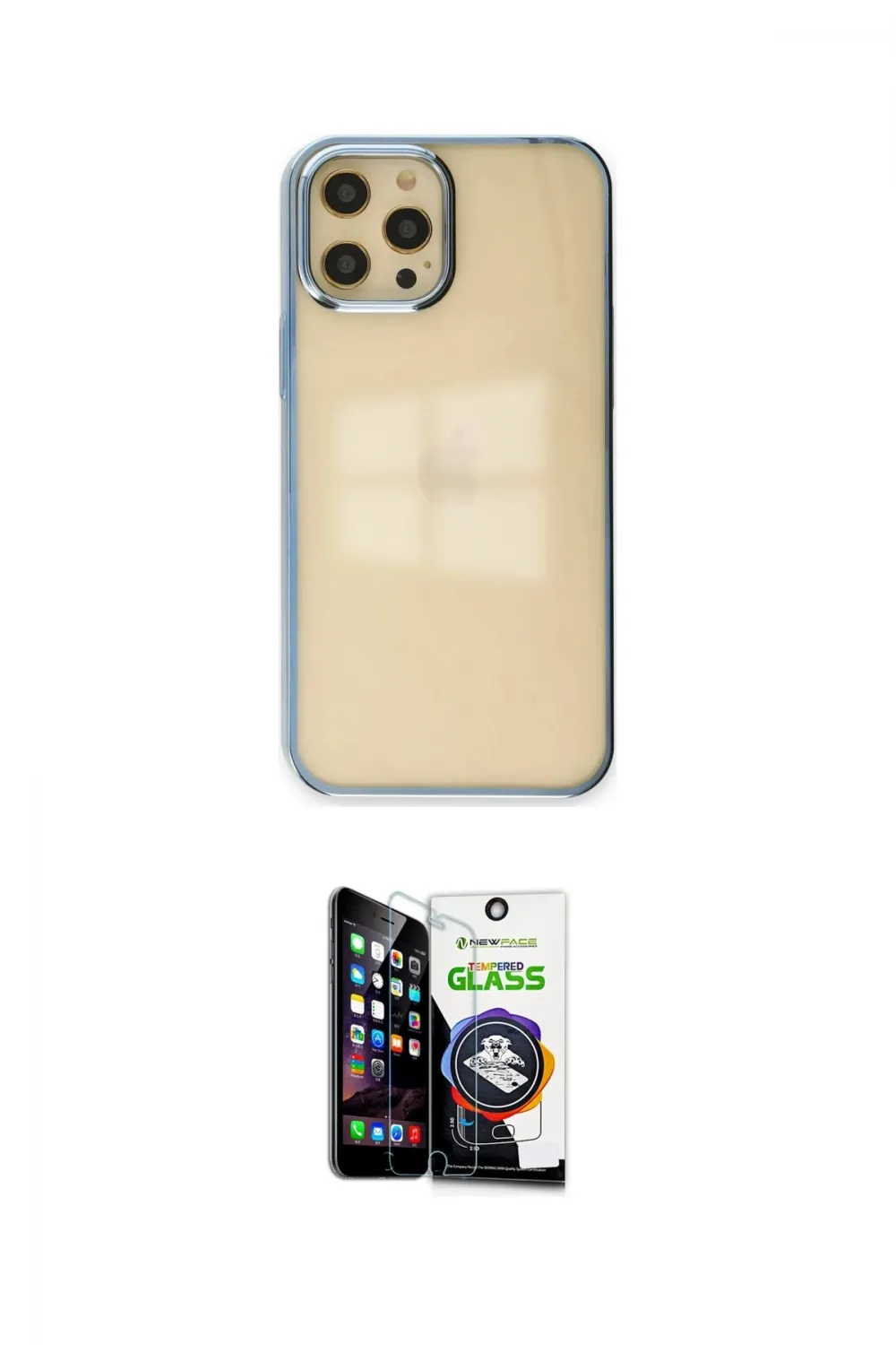 ieg™ iPhone 12 Pro Max Kılıf Doruk Doku Prime - Şeffaf Temperli Cam Ekran Koruyucu