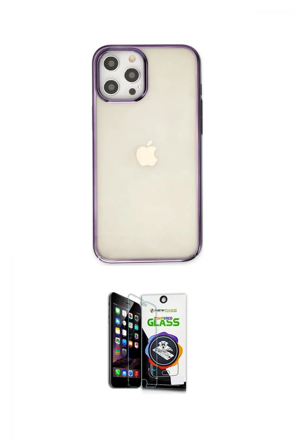 ieg™ iPhone 12 Pro Max Kılıf Doruk Doku Prime - Şeffaf Temperli Cam Ekran Koruyucu