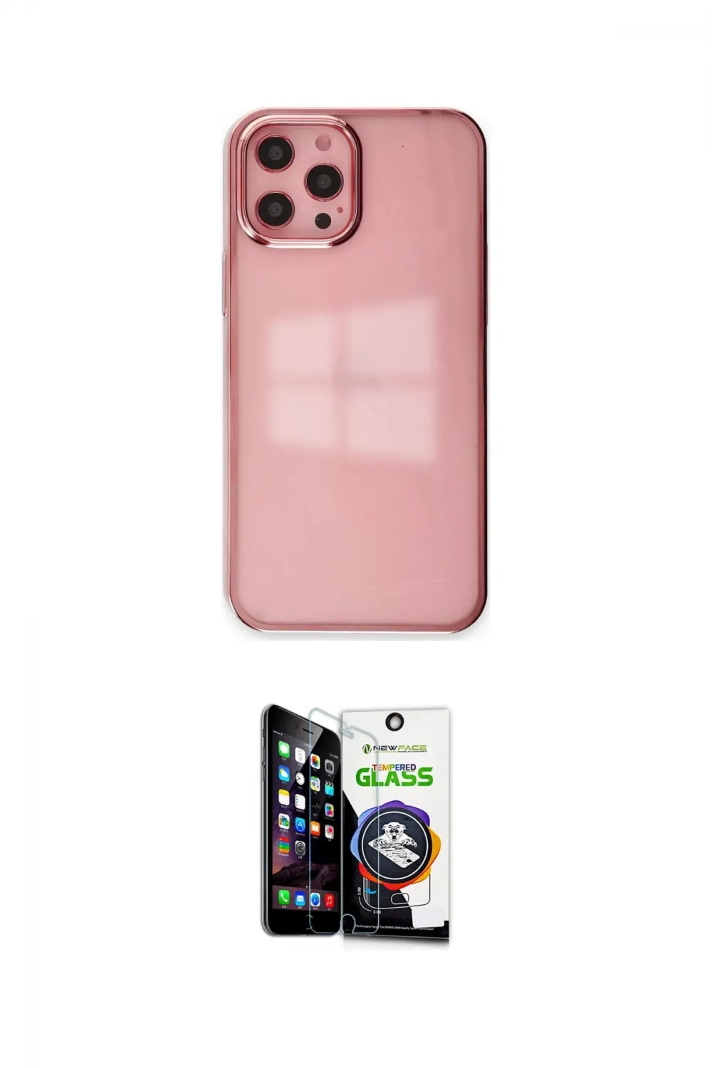 ieg™ iPhone 12 Pro Max Kılıf Doruk Doku Prime - Şeffaf Temperli Cam Ekran Koruyucu