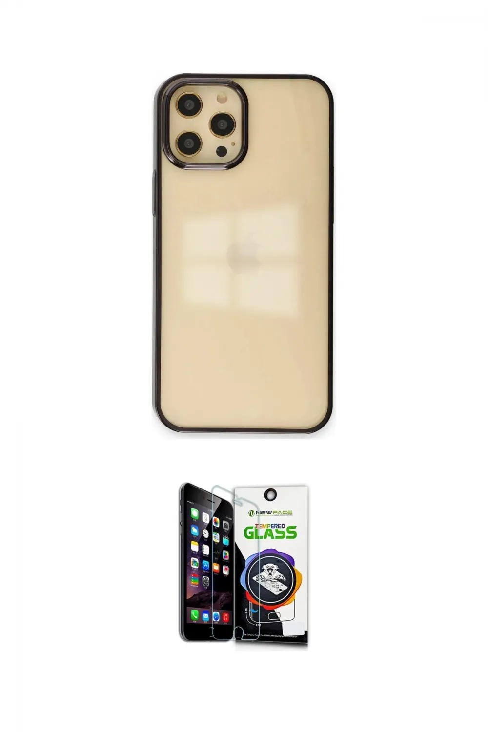 ieg™ iPhone 12 Pro Max Kılıf Doruk Doku Prime - Şeffaf Temperli Cam Ekran Koruyucu