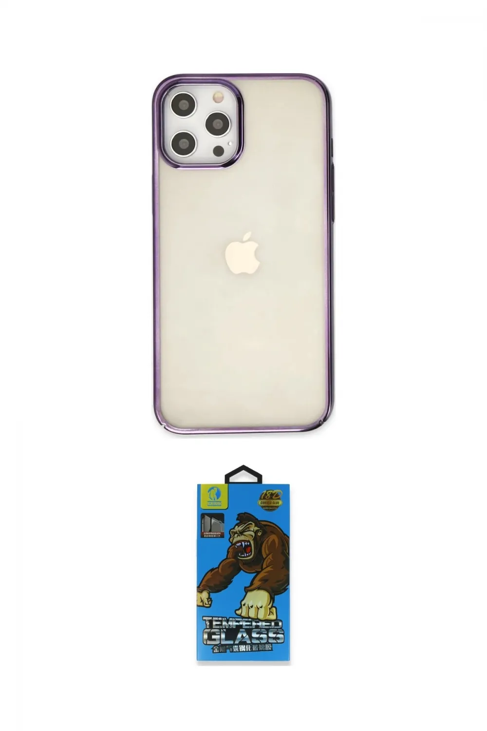 ieg™ iPhone 12 Pro Max Kılıf Doruk Doku Prime - Siyah 18D Cam Ekran Koruyucu
