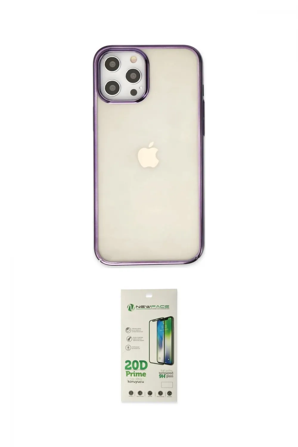 ieg™ iPhone 12 Pro Max Kılıf Doruk Doku Prime - Siyah 20D Premium Cam Ekran Koruyucu