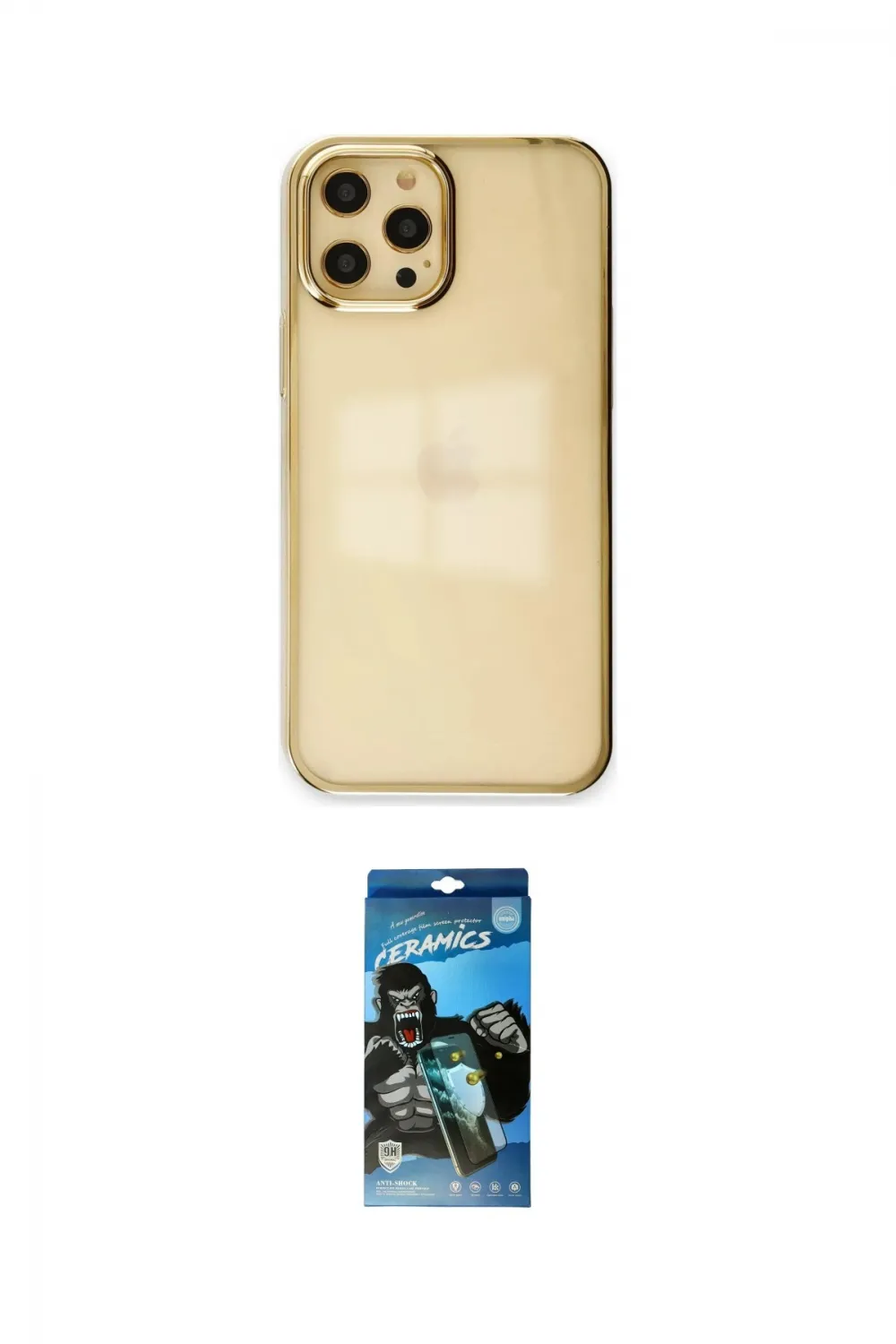 ieg™ iPhone 12 Pro Max Kılıf Doruk Doku Prime - Siyah 34D Izgaralı Cam