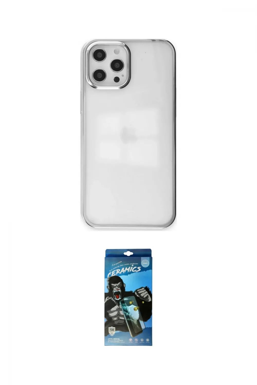 ieg™ iPhone 12 Pro Max Kılıf Doruk Doku Prime - Siyah 34D Izgaralı Cam