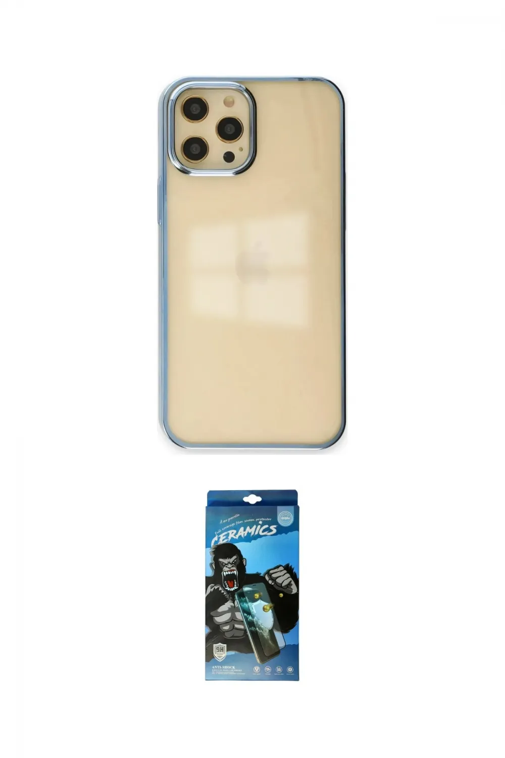ieg™ iPhone 12 Pro Max Kılıf Doruk Doku Prime - Siyah 34D Izgaralı Cam