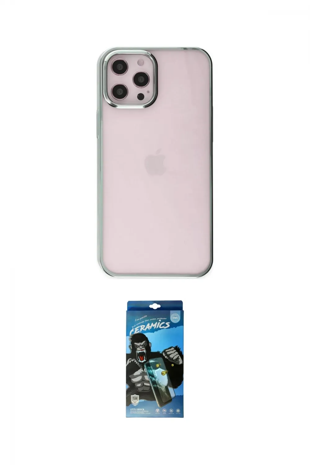 ieg™ iPhone 12 Pro Max Kılıf Doruk Doku Prime - Siyah 34D Izgaralı Cam