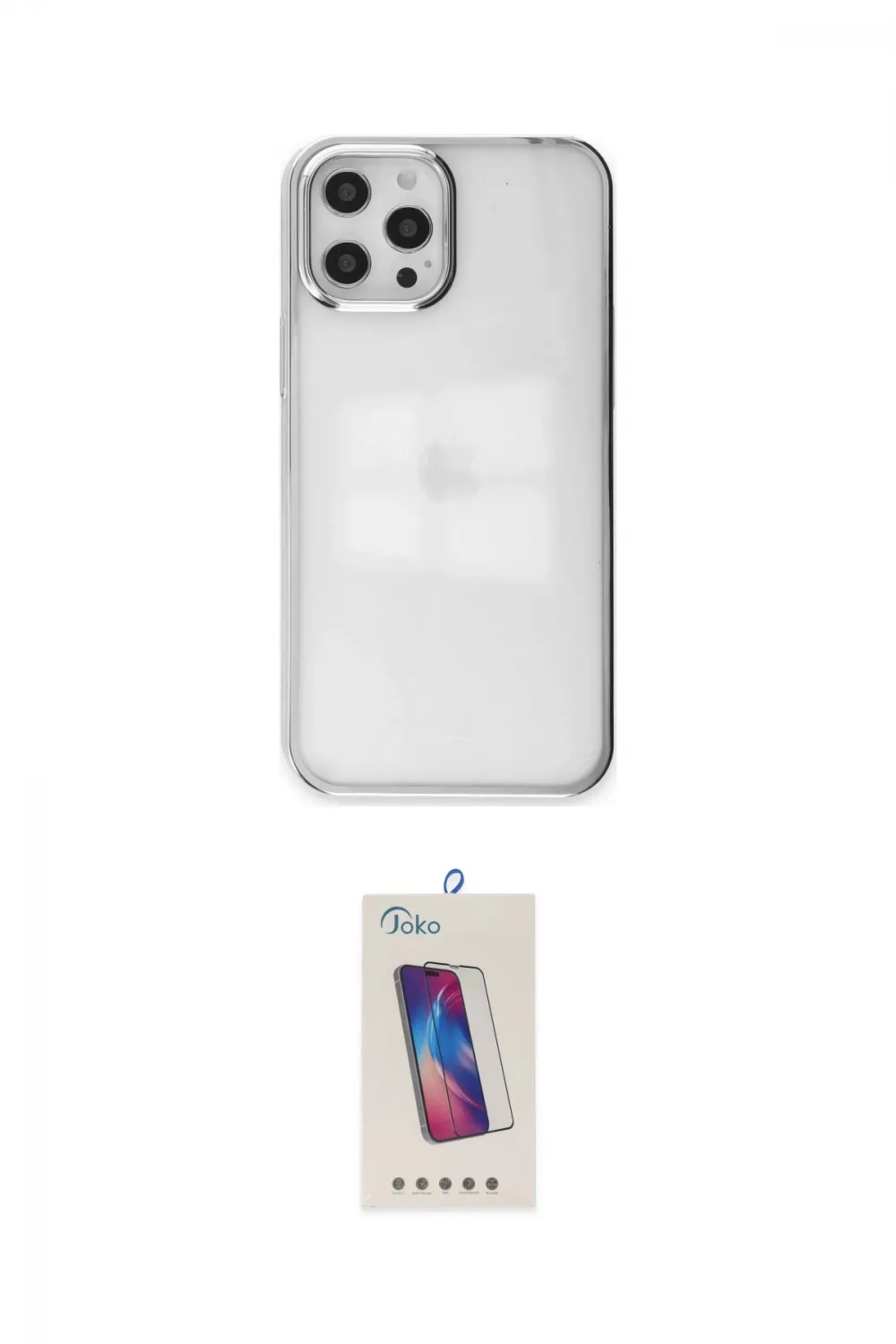 ieg™ iPhone 12 Pro Max Kılıf Doruk Doku Prime - Siyah Joko 5D Cam
