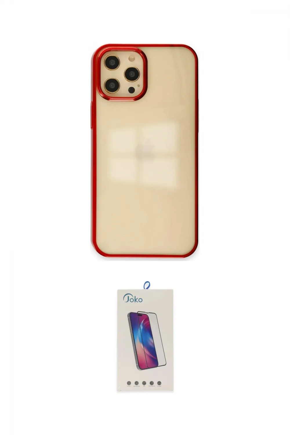 ieg™ iPhone 12 Pro Max Kılıf Doruk Doku Prime - Siyah Joko 5D Cam