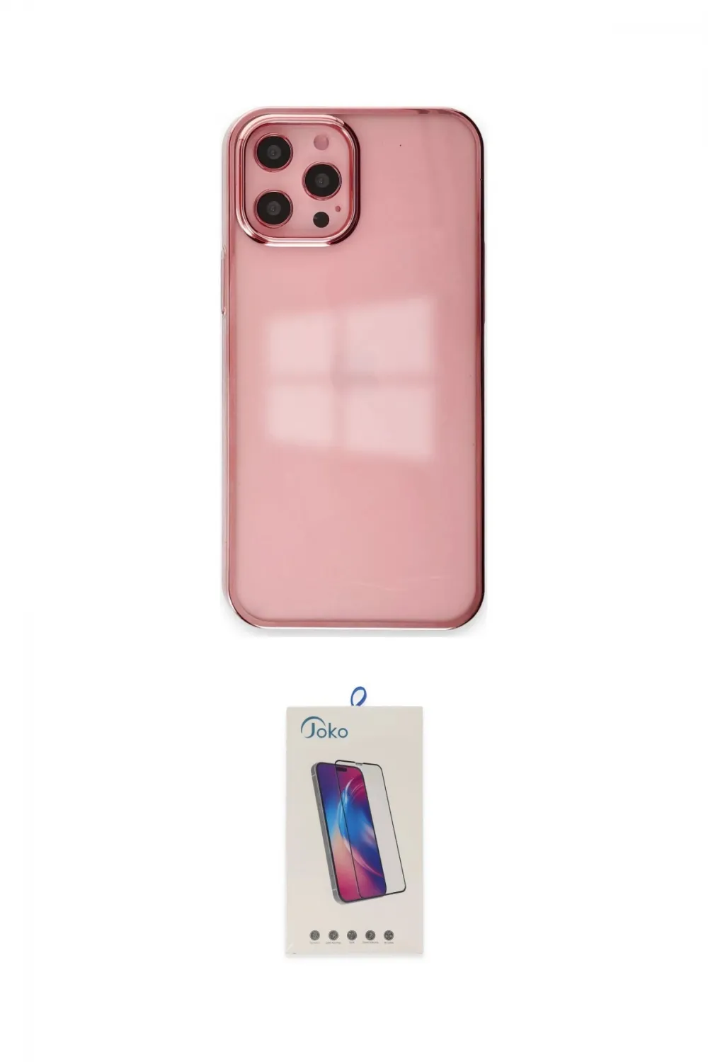 ieg™ iPhone 12 Pro Max Kılıf Doruk Doku Prime - Siyah Joko 5D Cam