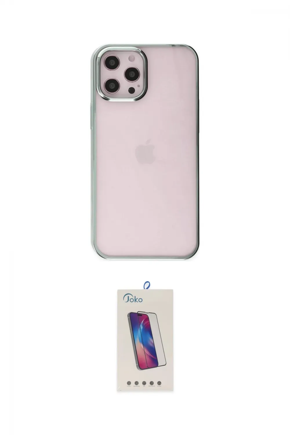 ieg™ iPhone 12 Pro Max Kılıf Doruk Doku Prime - Siyah Joko 5D Cam
