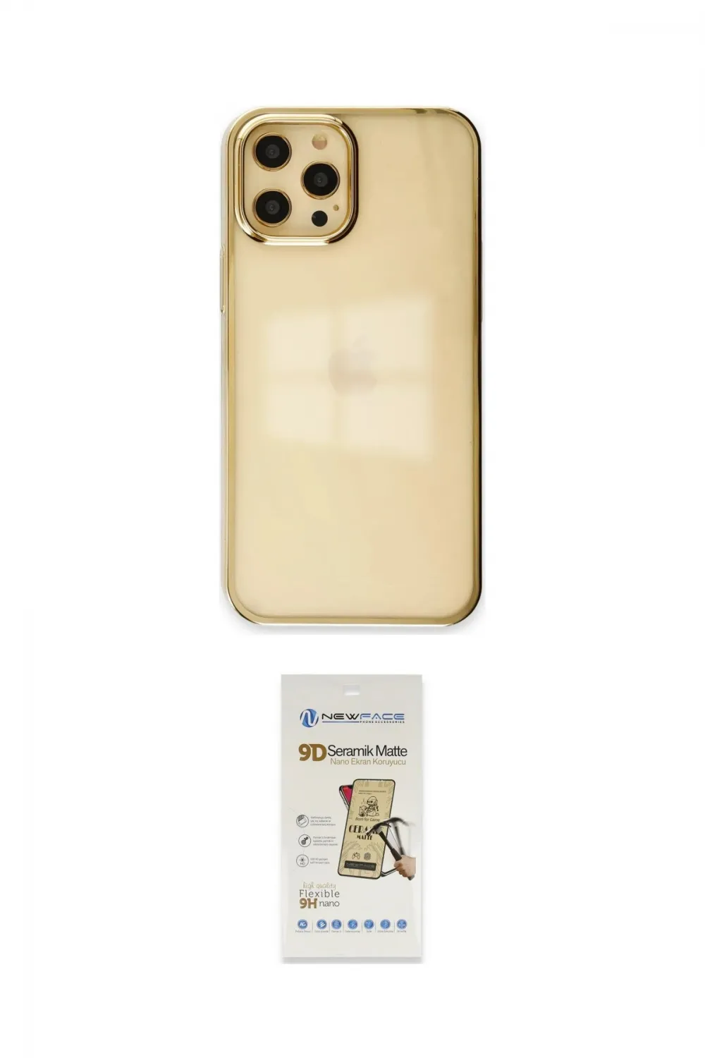 ieg™ iPhone 12 Pro Max Kılıf Doruk Doku Prime - Siyah Mat Seramik Nano Ekran Koruyucu