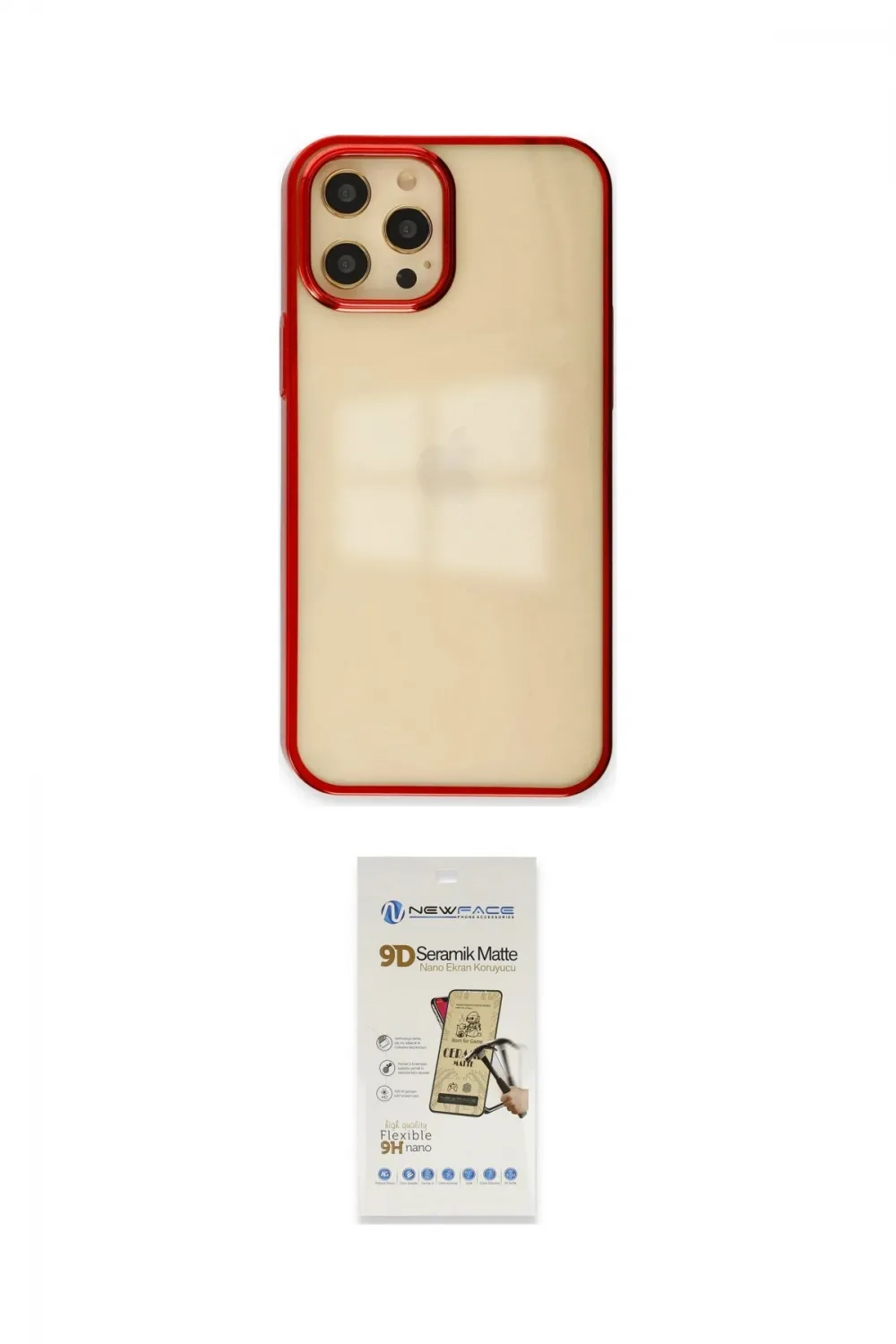 ieg™ iPhone 12 Pro Max Kılıf Doruk Doku Prime - Siyah Mat Seramik Nano Ekran Koruyucu