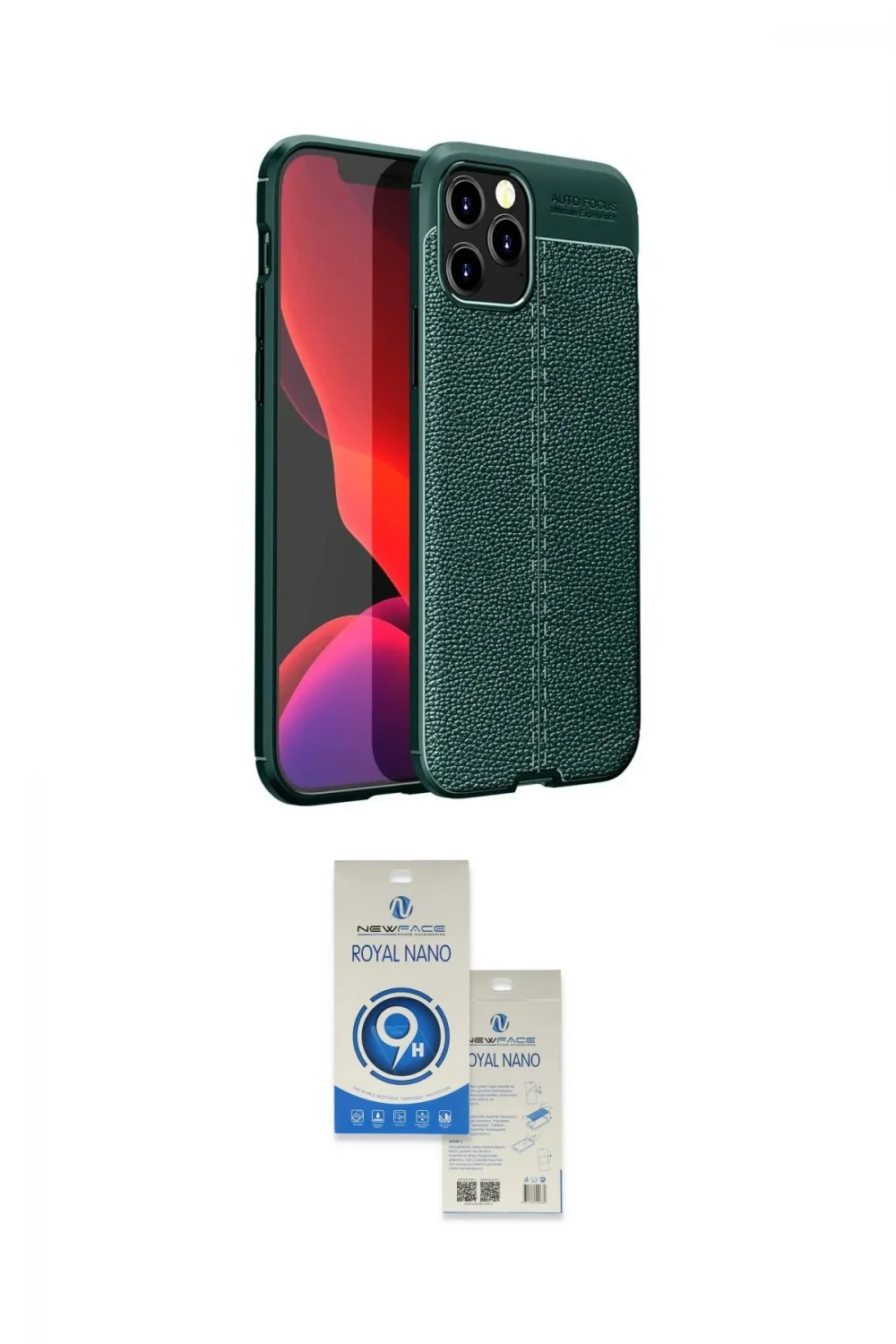 ieg™ iPhone 12 Pro Max Kılıf Doruk Klasik Özel Seri - Şeffaf Royal Nano Ekran Koruyucu