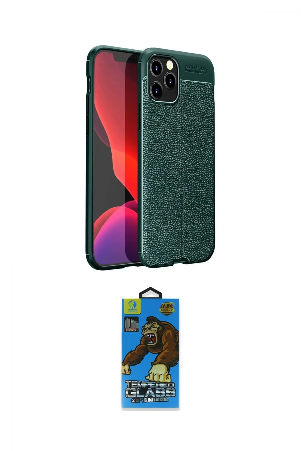 ieg™ iPhone 12 Pro Max Kılıf Doruk Klasik Özel Seri - Siyah 18D Cam Ekran Koruyucu