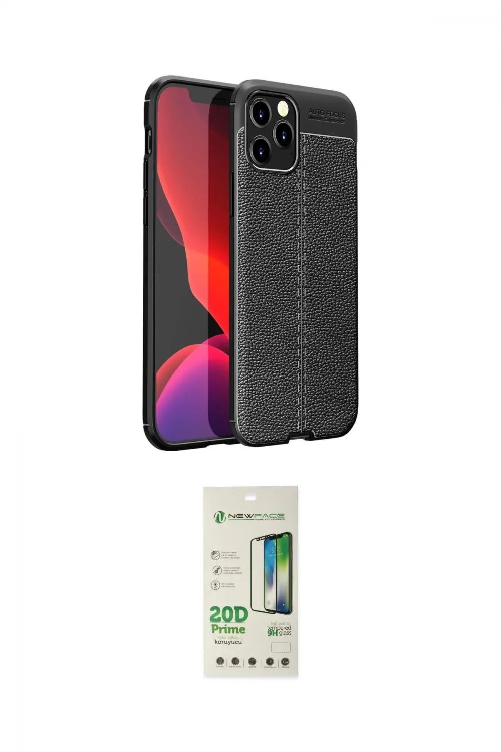 ieg™ iPhone 12 Pro Max Kılıf Doruk Klasik Özel Seri - Siyah 20D Premium Cam Ekran Koruyucu