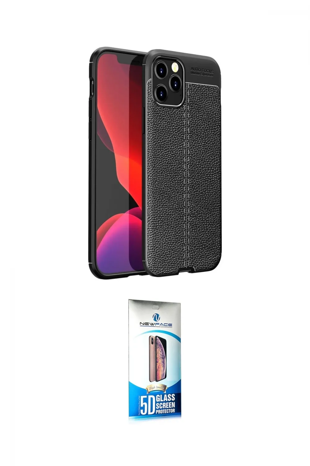 ieg™ iPhone 12 Pro Max Kılıf Doruk Klasik Özel Seri - Siyah 5D Eko Cam Ekran Koruyucu