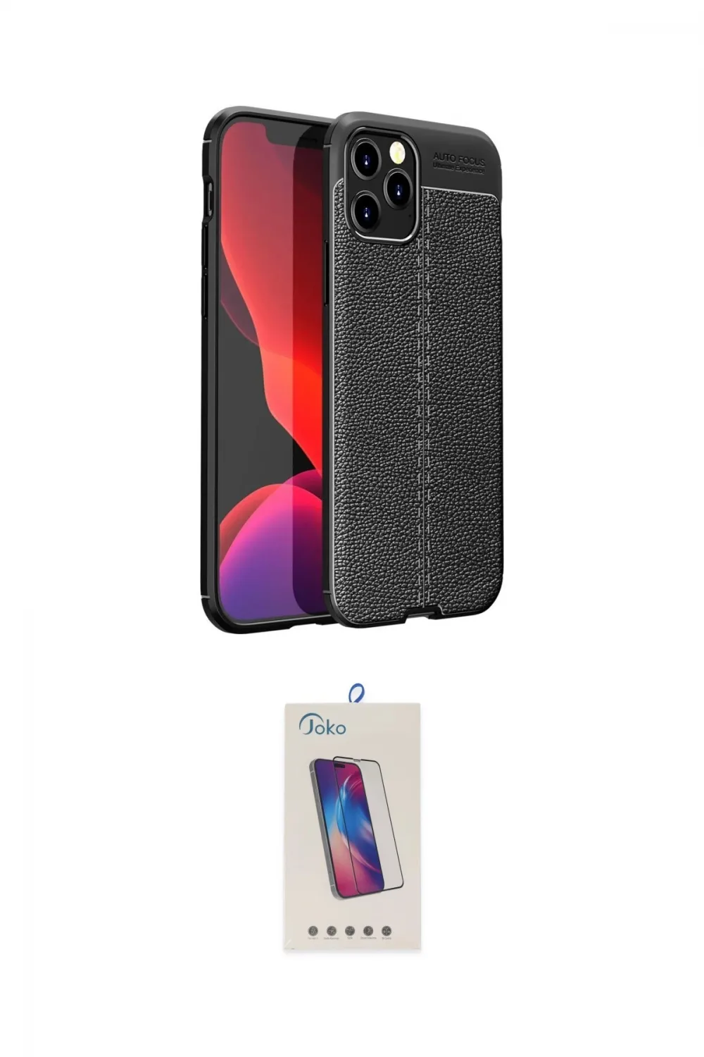 ieg™ iPhone 12 Pro Max Kılıf Doruk Klasik Özel Seri - Siyah Joko 5D Cam