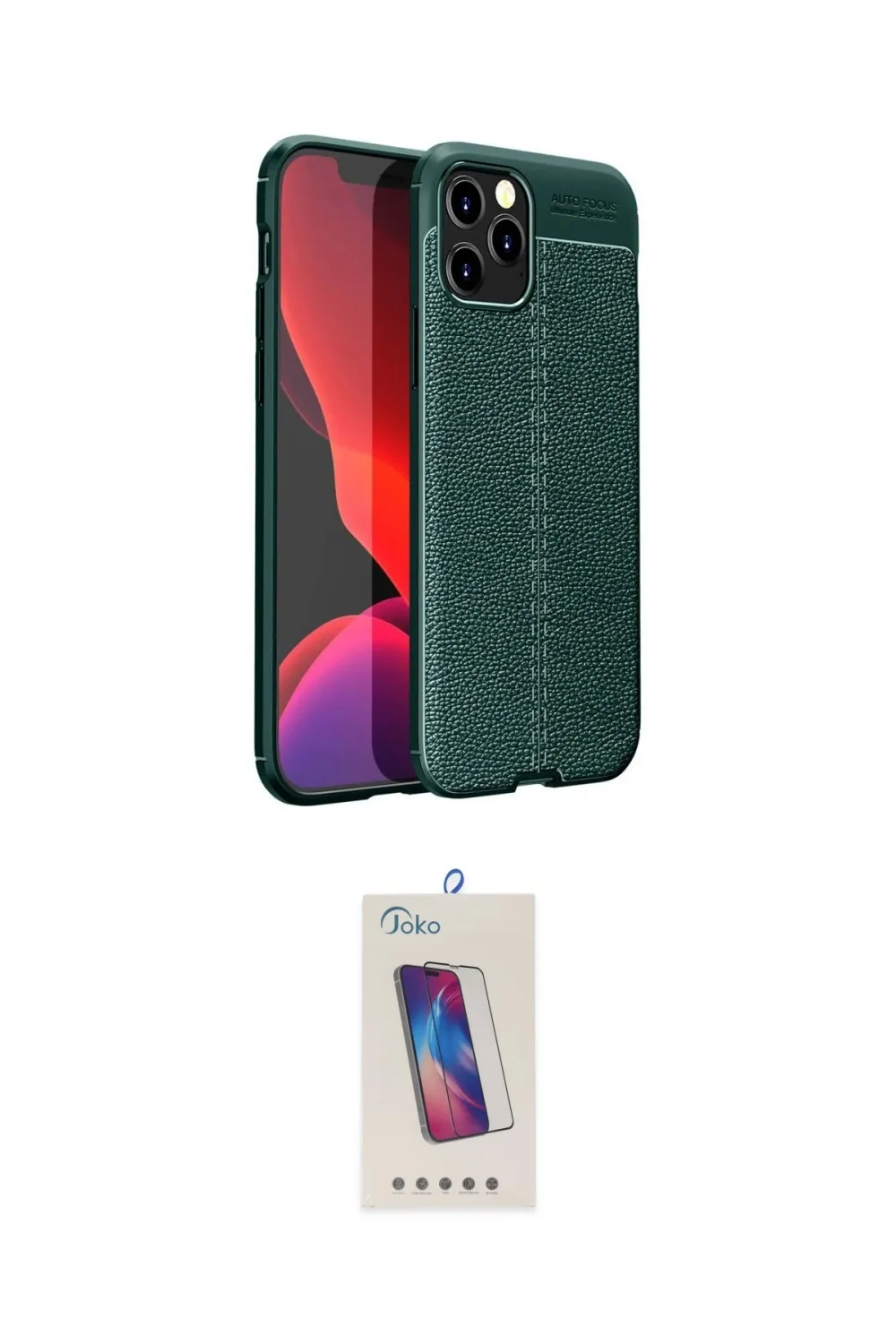ieg™ iPhone 12 Pro Max Kılıf Doruk Klasik Özel Seri - Siyah Joko 5D Cam