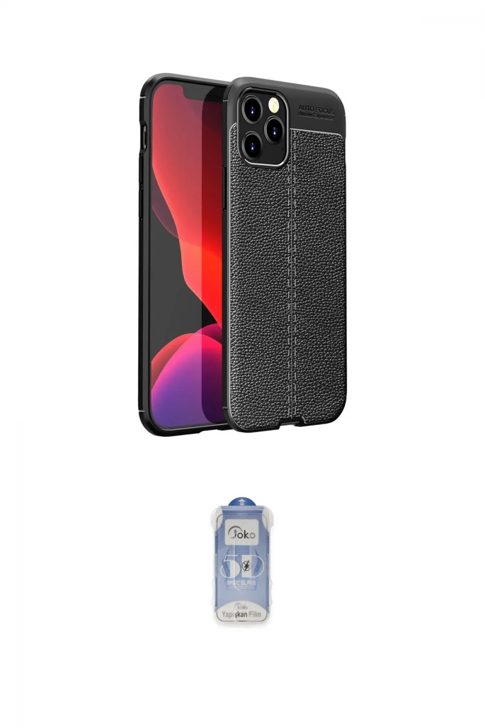 ieg™ iPhone 12 Pro Max Kılıf Doruk Klasik Özel Seri - Siyah Joko Magic 5D Cam