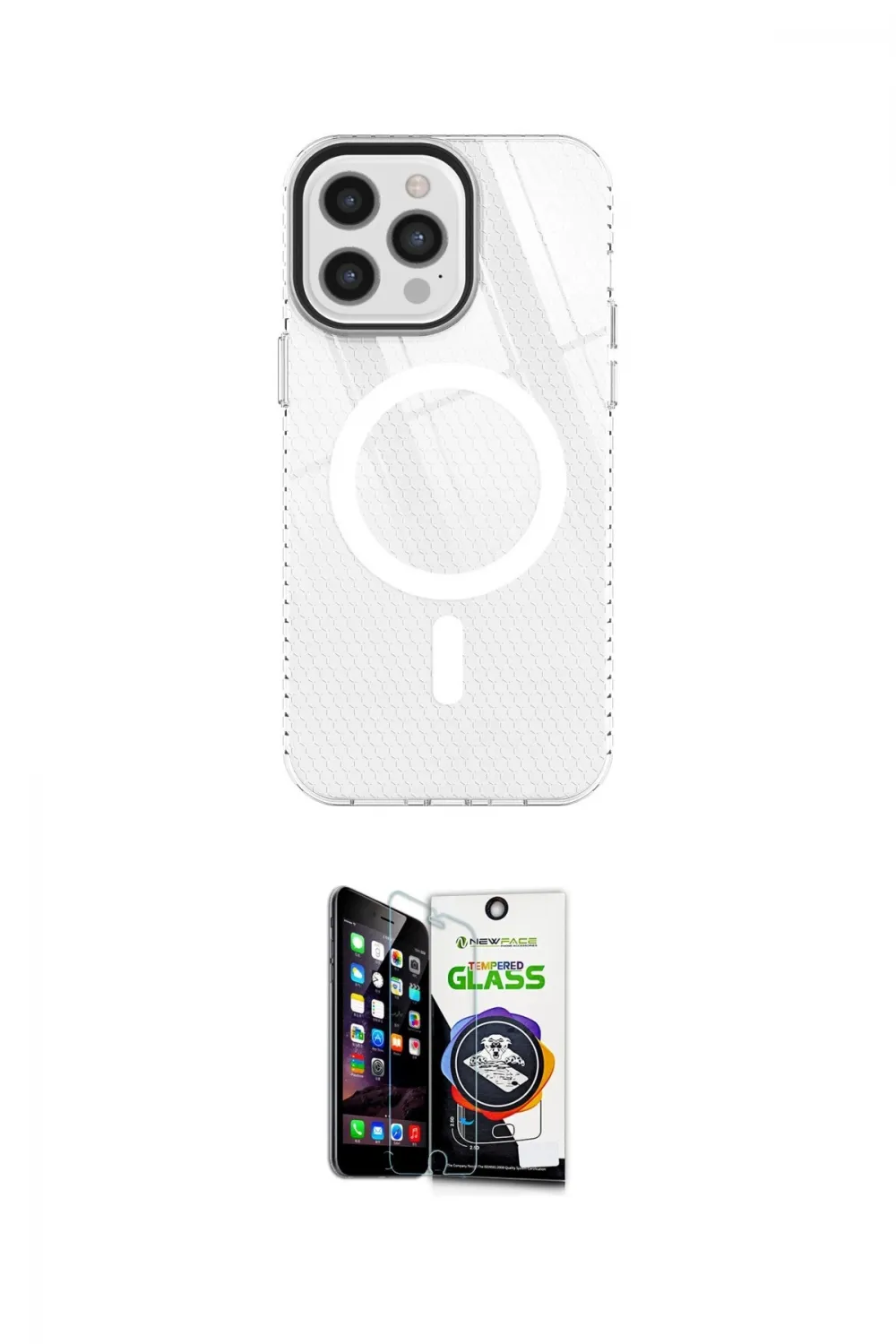 ieg™ iPhone 12 Pro Max Kılıf Doruk Prime - Şeffaf Temperli Cam Ekran Koruyucu