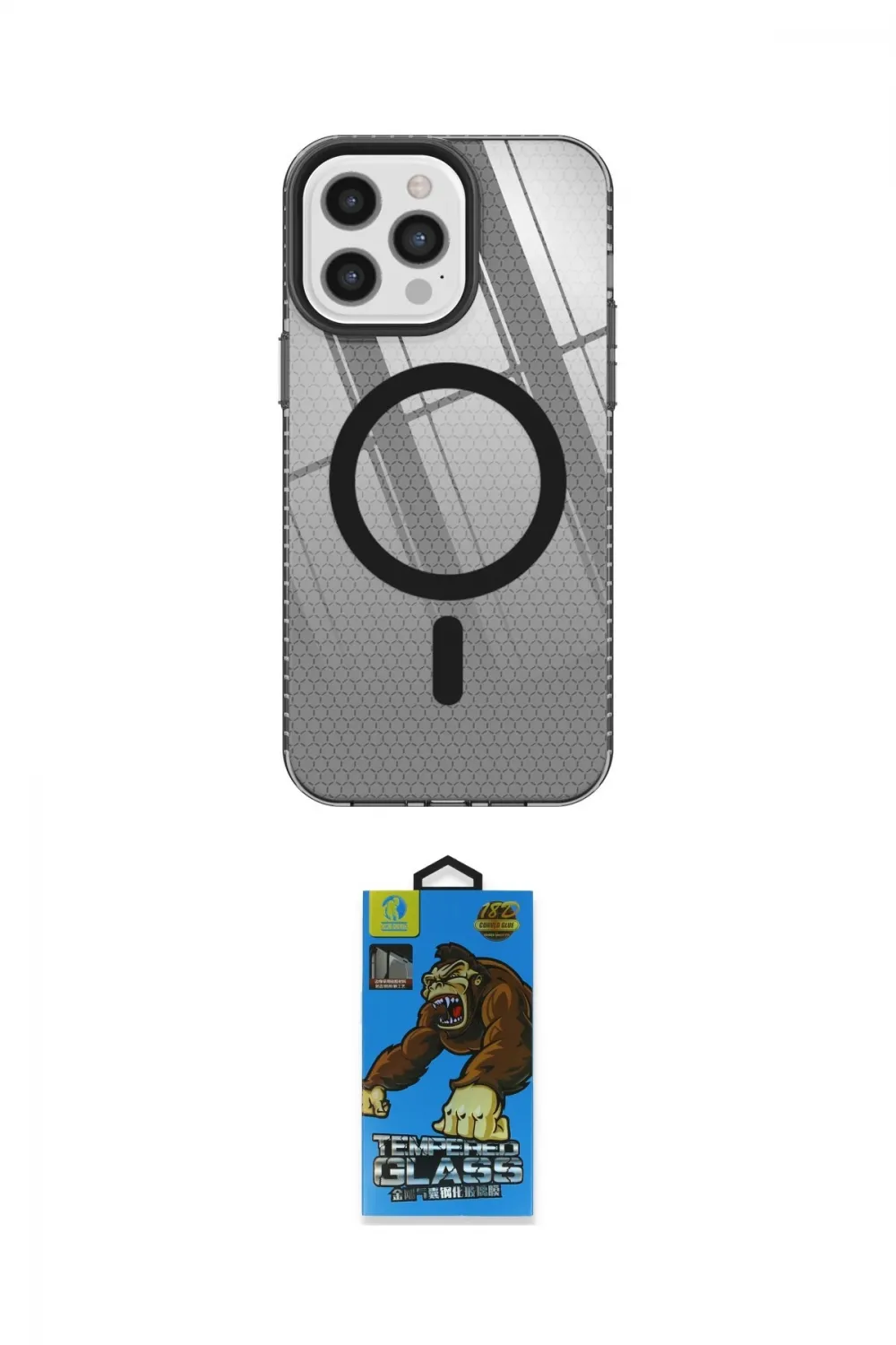 ieg™ iPhone 12 Pro Max Kılıf Doruk Prime - Siyah 18D Cam Ekran Koruyucu