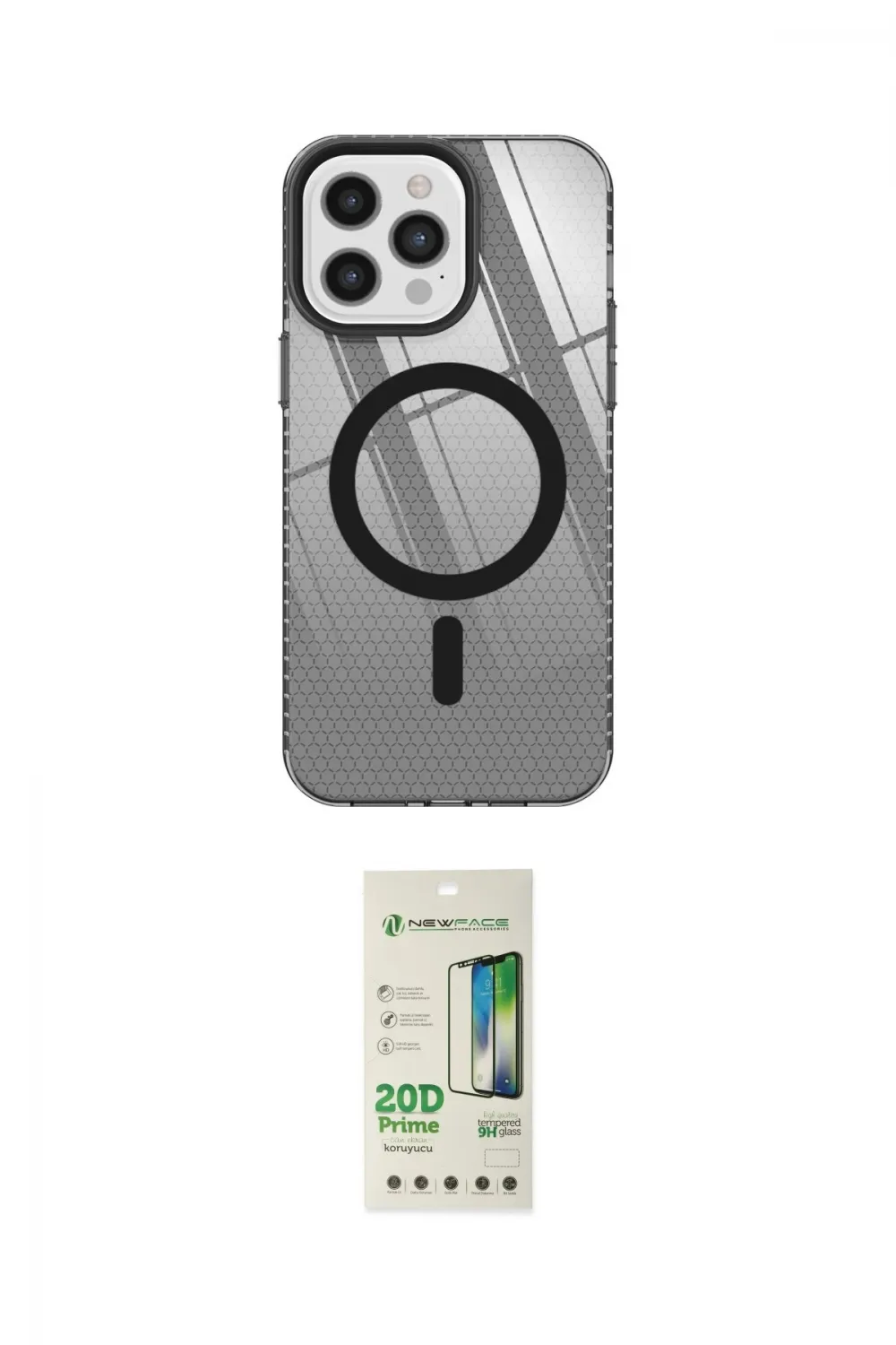 ieg™ iPhone 12 Pro Max Kılıf Doruk Prime - Siyah 20D Premium Cam Ekran Koruyucu