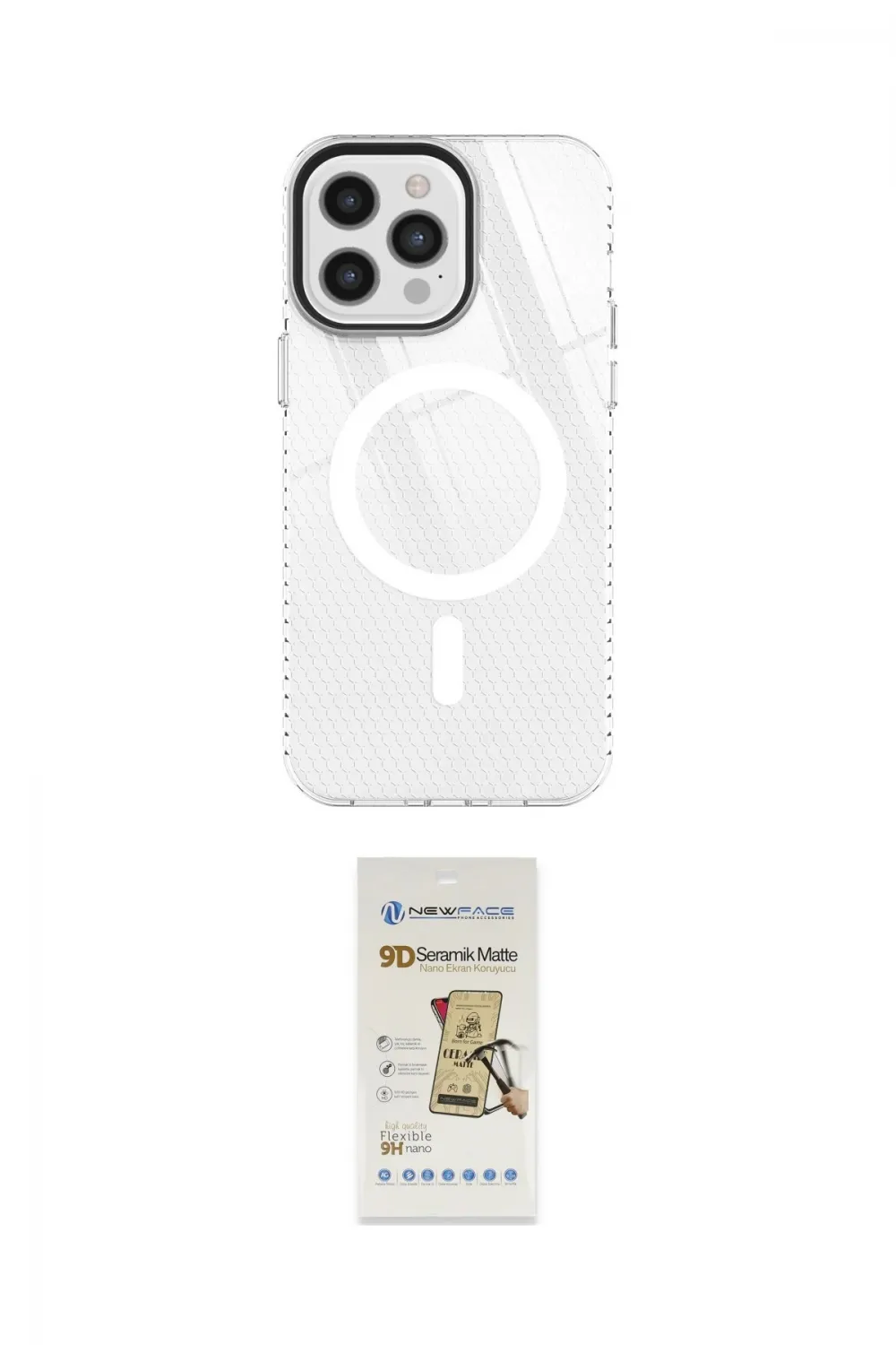 ieg™ iPhone 12 Pro Max Kılıf Doruk Prime - Siyah Mat Seramik Nano Ekran Koruyucu