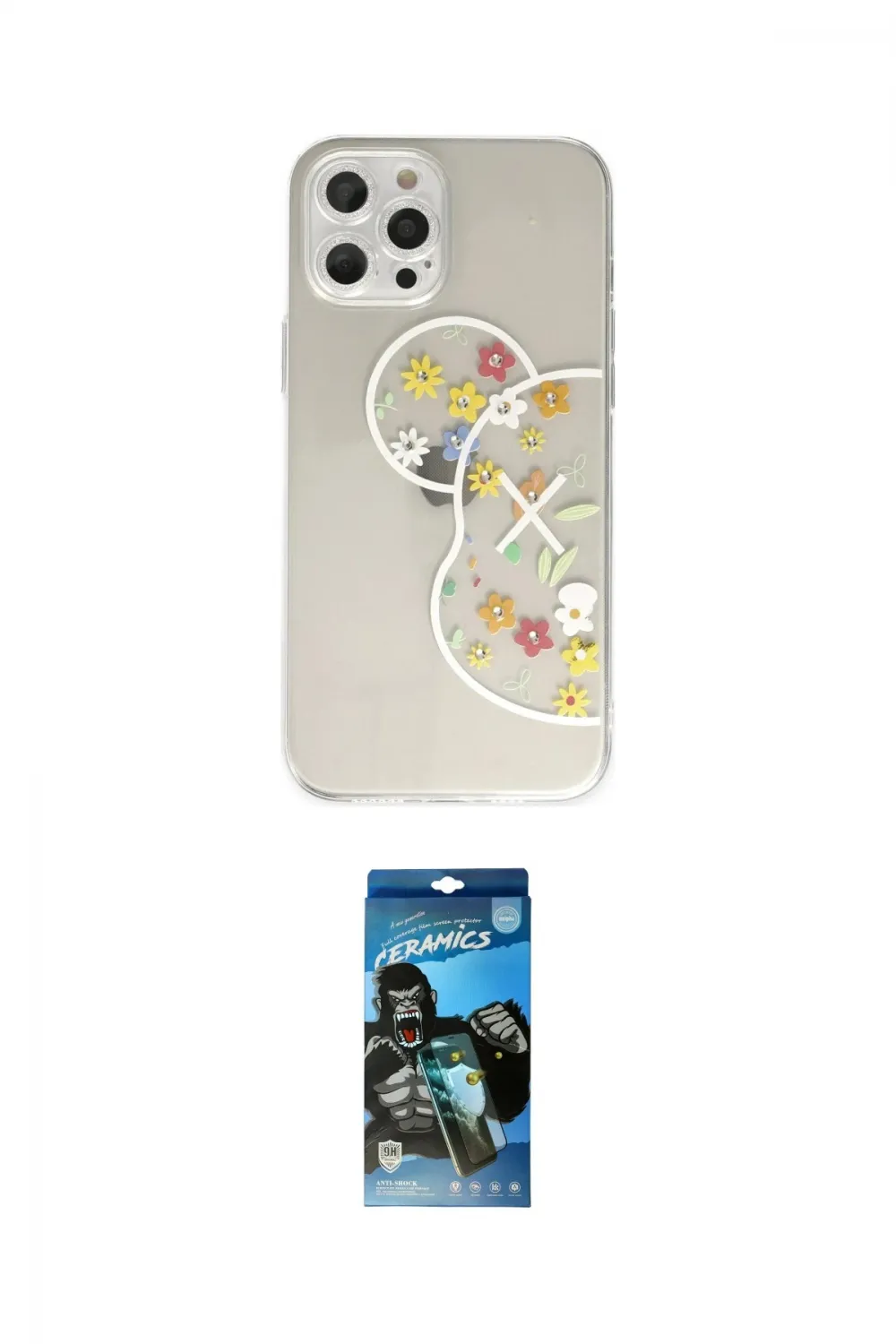 ieg™ iPhone 12 Pro Max Kılıf Eksen Asil Prime - Siyah 34D Izgaralı Cam