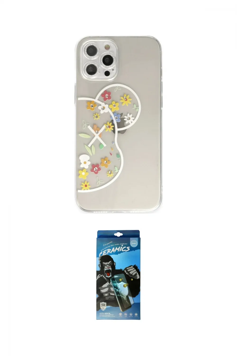 ieg™ iPhone 12 Pro Max Kılıf Eksen Asil Prime - Siyah 34D Izgaralı Cam