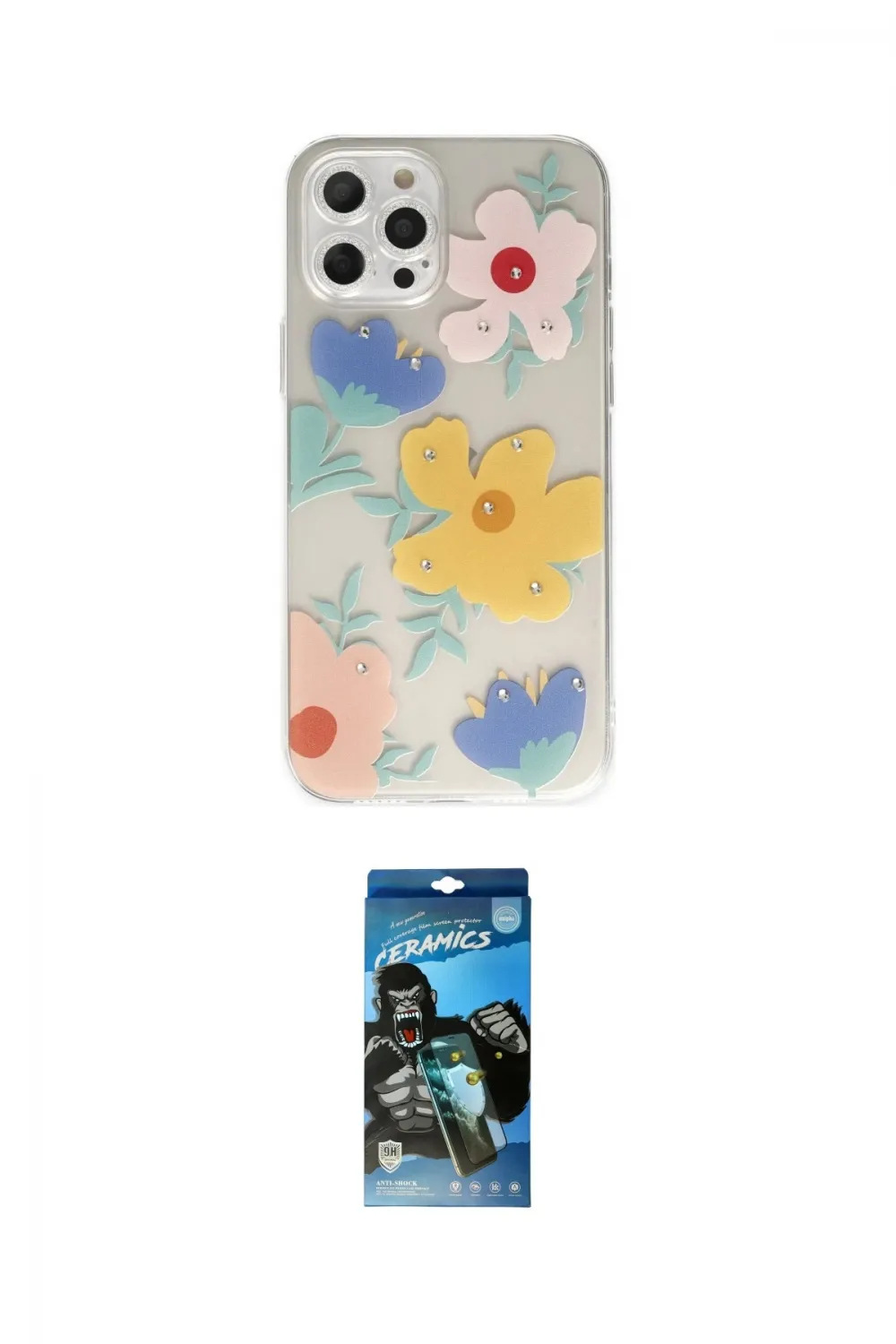 ieg™ iPhone 12 Pro Max Kılıf Eksen Asil Prime - Siyah 34D Izgaralı Cam