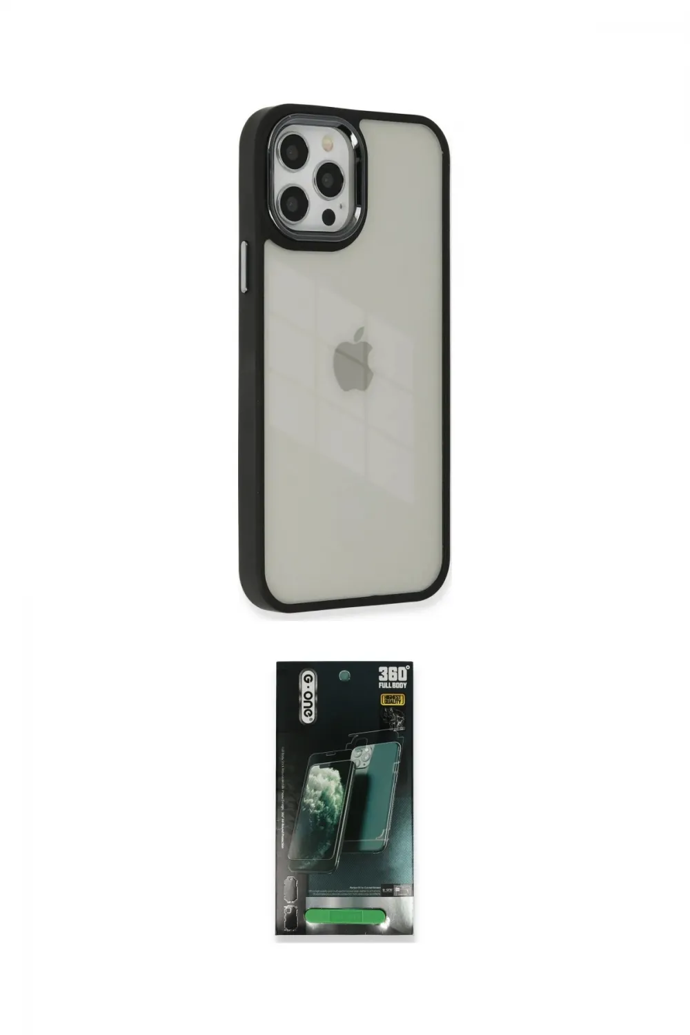 ieg™ iPhone 12 Pro Max Kılıf Eksen Doku Prime - Şeffaf 360 Full Body Arka Koruyucu