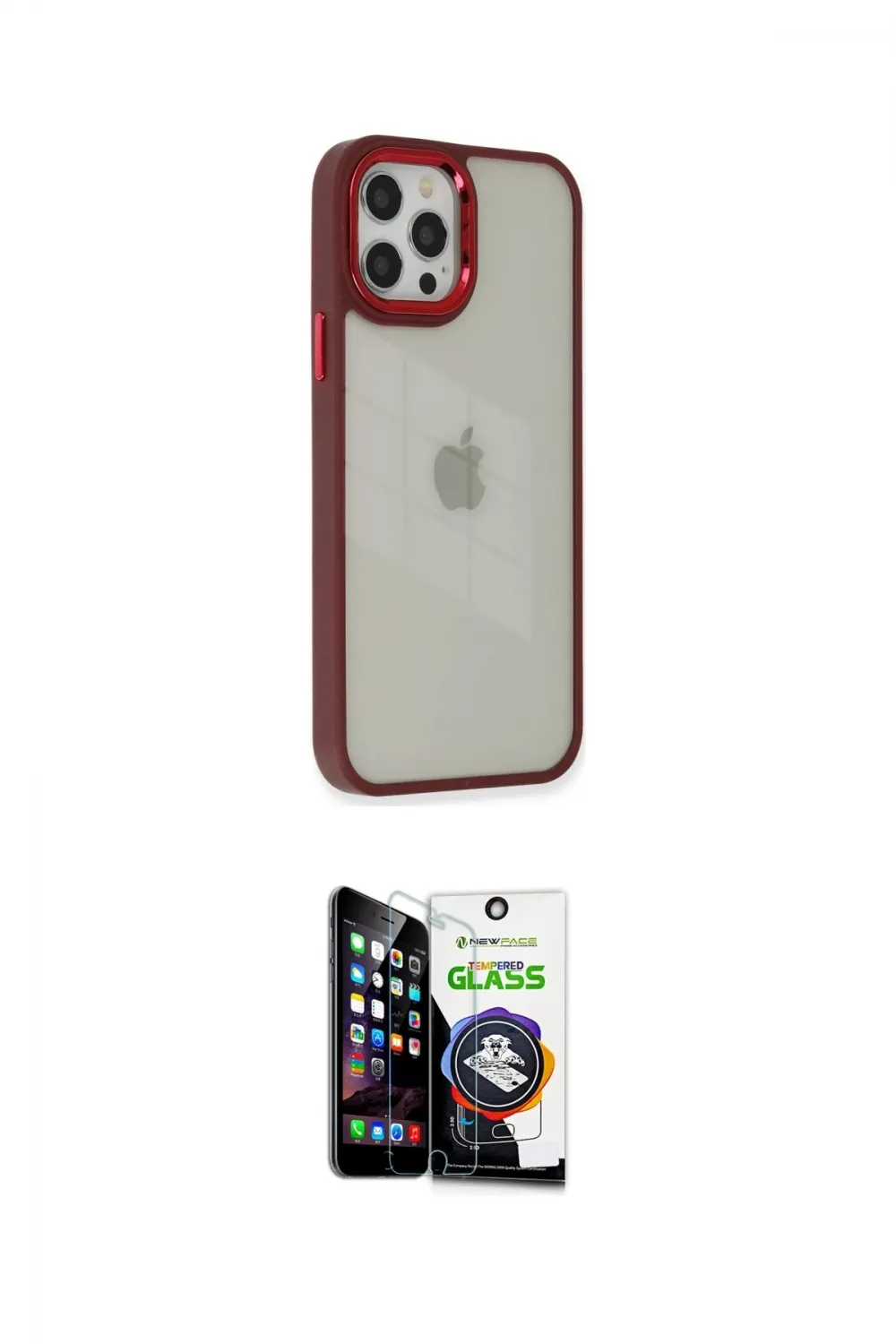 ieg™ iPhone 12 Pro Max Kılıf Eksen Doku Prime - Şeffaf Temperli Cam Ekran Koruyucu